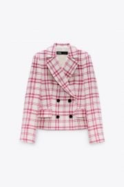 TEXTURED PLAID BLAZER at Zara